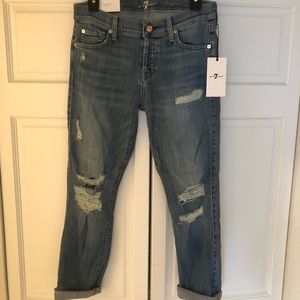 7 For All Mankind distressed boyfriend jeans NWT